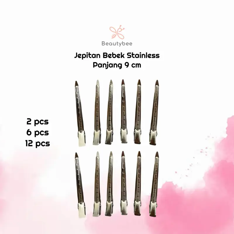 BEAUTYBEE JEPITAN BEBEK / JEPITAN ROLL RAMBUT STAINLESS STEEL 9 CM ISI 2/6/12 (R035)