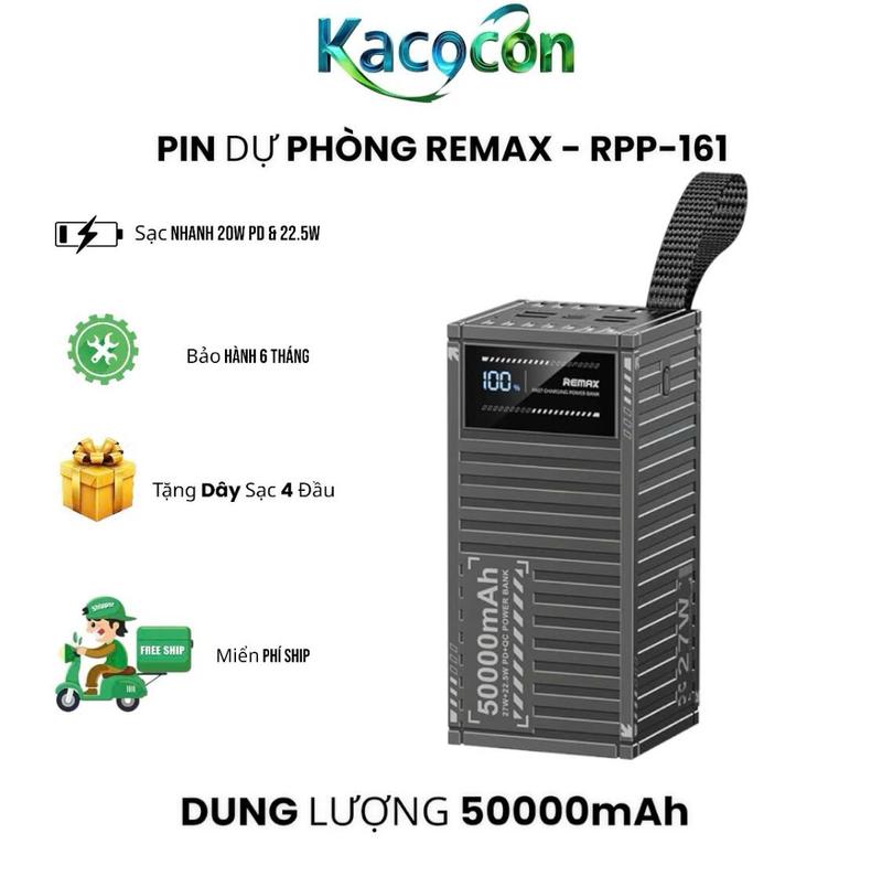 Pin Sạc Dự Phòng RPP161 Và RPP609 Dung Lựơng 50000mah 60000mAh Sạc Nhanh 20W PD và 22.5W Tích Hợp 6 Cổng Sạc Phụ Kiện