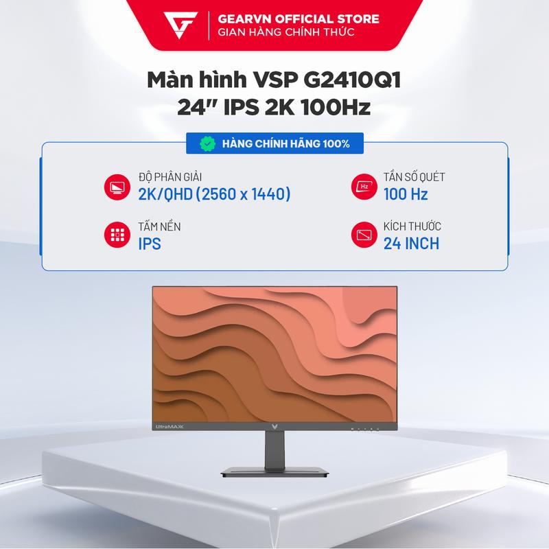 Màn hình VSP G2410Q1 24 inch IPS 2K QHD 100Hz 5ms có loa kép tích hợp BH 36 Tháng
