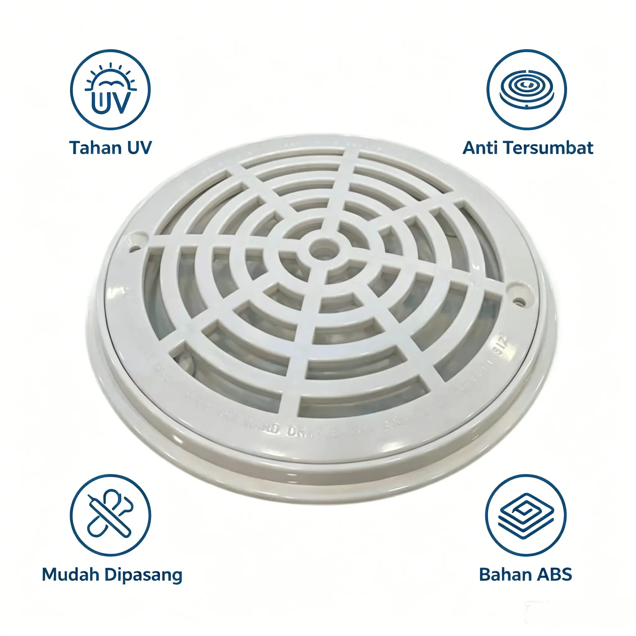 Cover Main Drain Bulat 8 Inci SP1030 Universal Kolam Renang