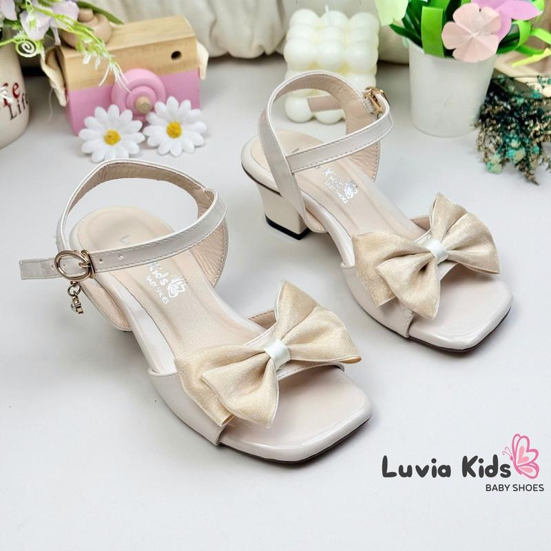 Giày cao gót bé gái 3 phân sandal phối nơ Luvia Kids 21LK