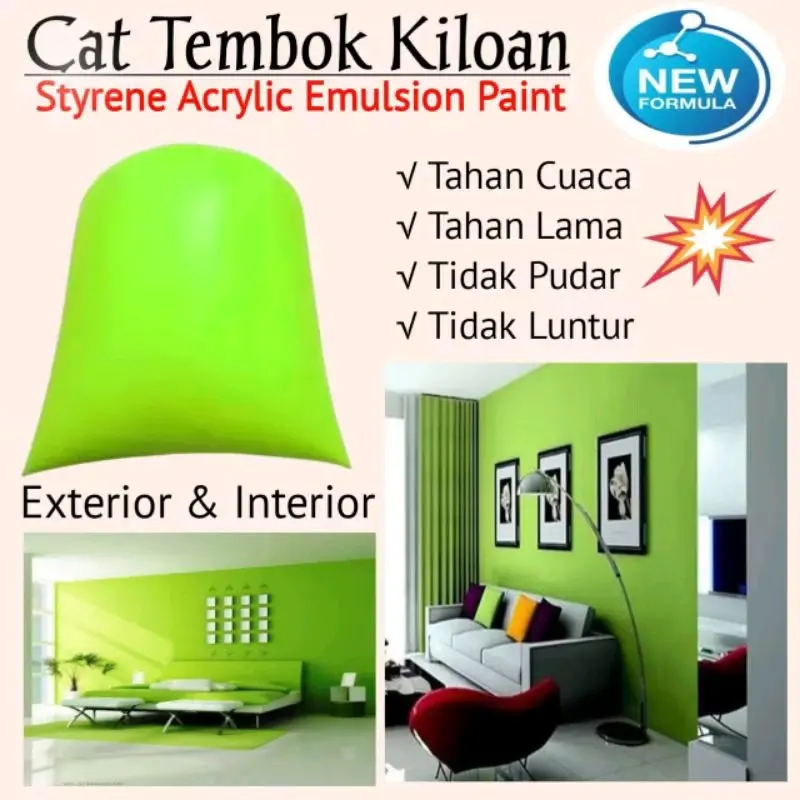 Cat Tembok Kiloan 1kg Tahan Cuaca Interior Exterior Paint Super - Cepat Kering dan Tahan Lama