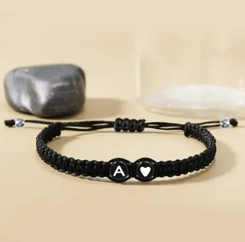 Tala for you Letter Initial couple Bracelets Handmade Adjustable Bracelets Cord Bracelet