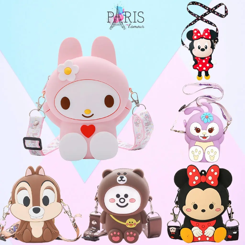 Tas Selempang Anak Rubber Jelly Karakter Lucu Banyak Motif TAS ANAK IMPORT FASHION PONY POP IT