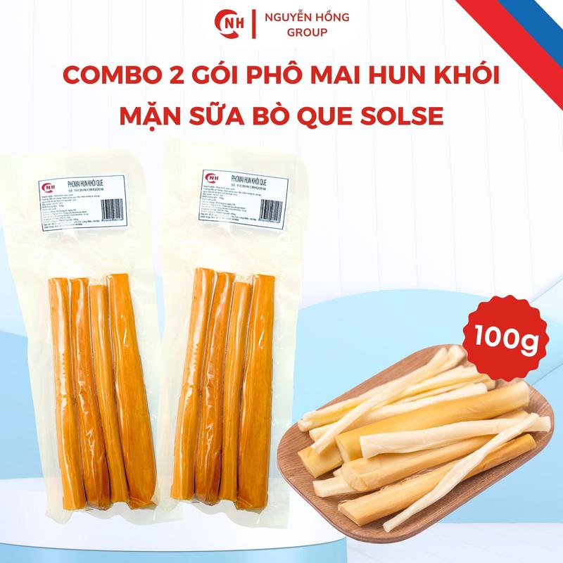 Combo 2 gói 100g phô mai hun khói mặn sữa bò que SOLSE 100g phomai ăn vặt xé sợi cheeze