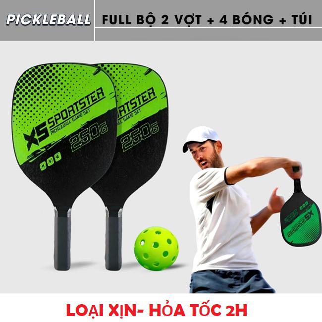 Hàng chinh hǎng 100% Bộ 2 pickleball Vợt Và 4 Quả Bóng Pickleball Kèm túi đựng…