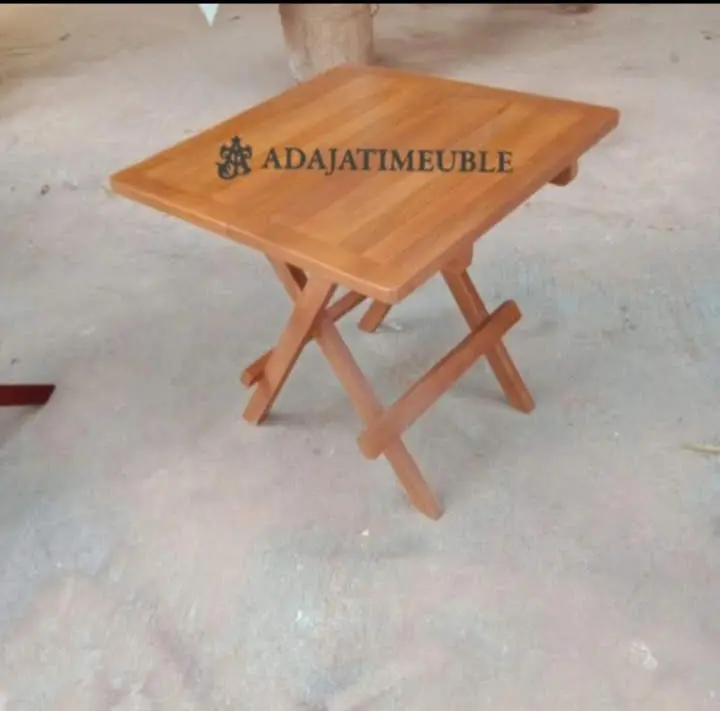 Meja teras minimalis  lipat portable terbuat dari kayu jati Furniture minimal
