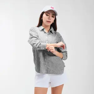 Jolie Stripe Shirt Kemeja Salur Garis Wanita Lengan Panjang