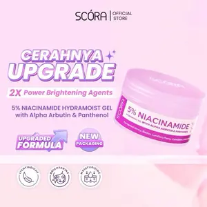 SCORA 5% Niacinamide Hydramoist Gel with Alpha Arbutin & Panthenol 45ML Mencerahkan Melembapkan Kulit