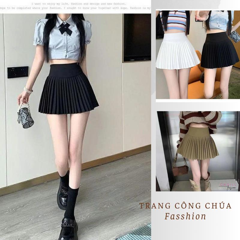   Deal Mở Bán  Chân Váy Xếp Ly Xoè Chữ A Váy Ngắn Midi Cao Cấp,Chân Váy Công Sở Chân Váy Tennis Đẹp Hàn Quốc Năng Động Đen Trắng- Trang Công Chúa M034 