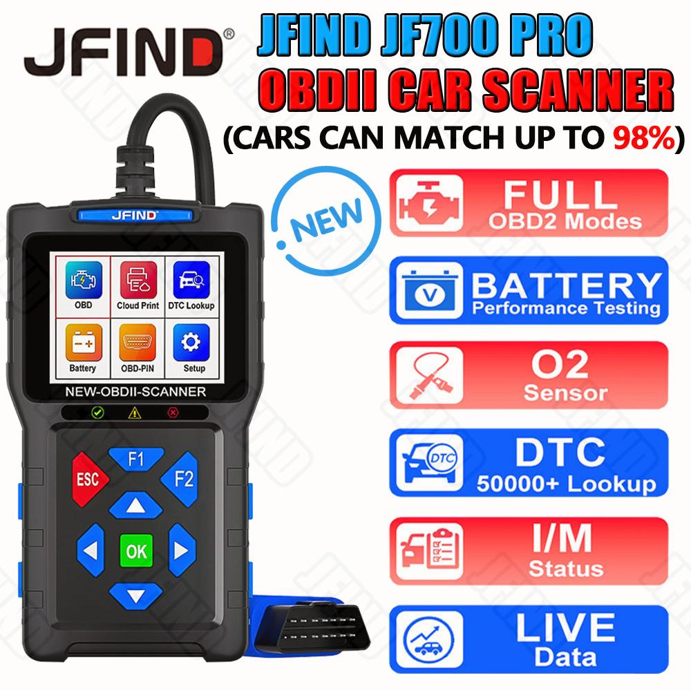 【ภาษาไทย】สแกนเนอร์ OBD2, JFind JF700 Pro, รองรับการทดสอบสมรรถภาพแบตเตอรี่, เหมาะสำหรับรถจักรยานยนต์ 