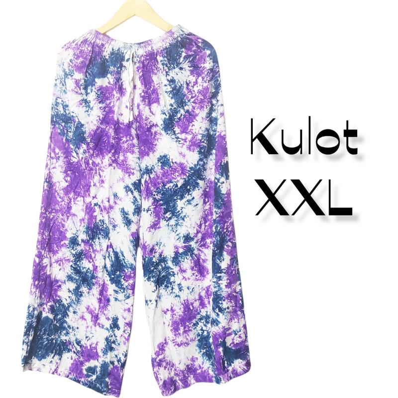 Celana Kulot super jumbo smok putihan Cantik Karet Melar Rayon Wanita Lembut Variasi Panjang 2