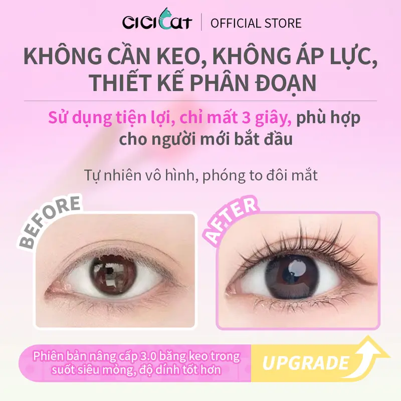 Lông Mi Giả, CICI CAT, Không Keo, Dung Tích Lớn, Cong Tự Nhiên, Dày Và Dài, Không Thấm Nước Và Mồ Hôi, Nhiều Kiểu Lựa Chọn Women Trang Điểm Cosmetic Mỹ Phẩm 1
