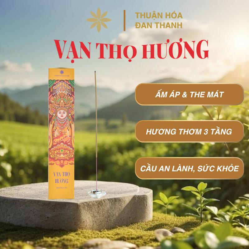 Hương Vạn Thọ Bà Chúa Xứ Thuận Hóa Đan Thanh (100 nén) - Nhang Trầm Quế Tự Nhiên, Thanh Lọc Không Gian