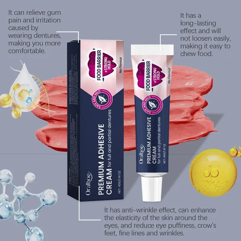 Oralhoe Perekat Gigi Palsu 40g Premium Adhesive Cream Long-Lasting Denture Fixing Adhesive Improve Comfort Denture Care Products