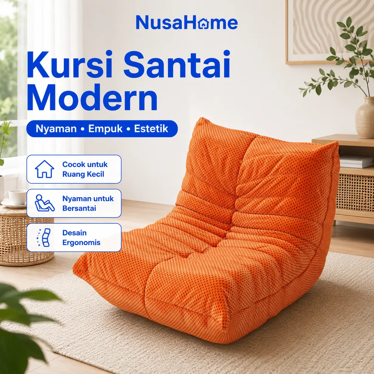 NusaHome Sofa Malas Lsian Spons Dengan Kepadatan Tinggi Dapat Dilepas Dan Dicuci Sofa Santai COD