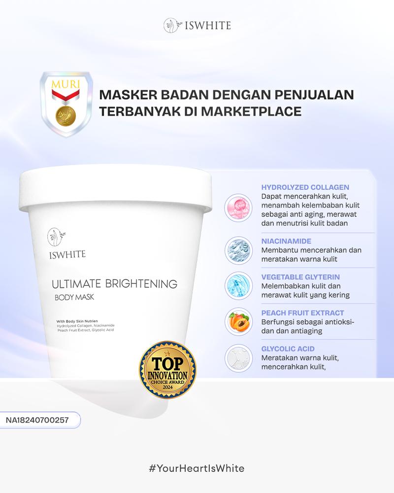 Product Introduction of ISWHITE Perfect Glowing Body Protection Complete Package-Paket Cerah Glowing Maksimal Sebadan | Mencerahkan Kulit Hingga Ke Sela Tergelap | Halal BPOM 17