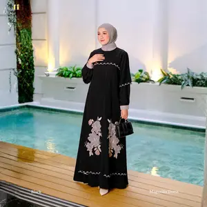Ninos Design Magnolia Dress Muslim Elegant Mewah Bahan Nyaman & Versatil untuk Penampilan Istimewa Lebaran