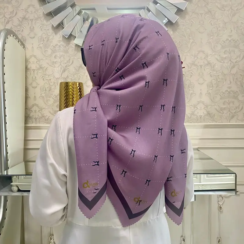ALSYA Hijab Kerudung Voal Segi Empat Premium / jilbab Motip Lasercut Sublime Pita Series 2