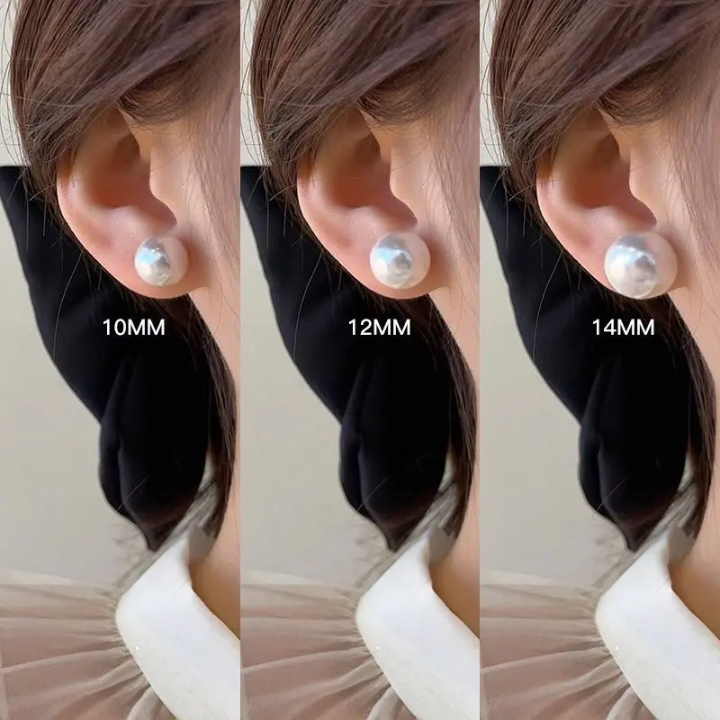 Si er 6/8/10/12/14MM Bread Pearls Stud Earrings For Women Classic Fine Jewelry L ht lu ury Access es