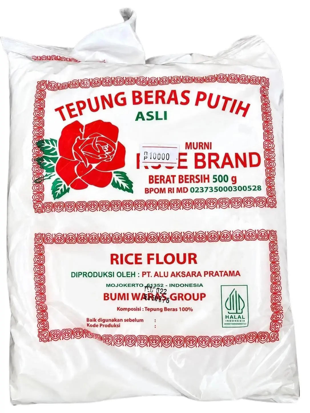 Tepung Beras Rose Brand 500gr - Halus Bebas Gluten untuk Kue Tradisional, Onde-Onde, Klepon, Cireng