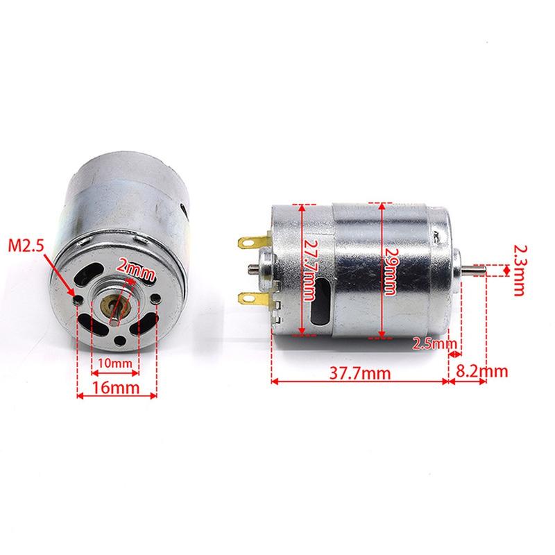 Động cơ DC 12V/36V/24V RS385 09400, chổi than, vòng bi kép