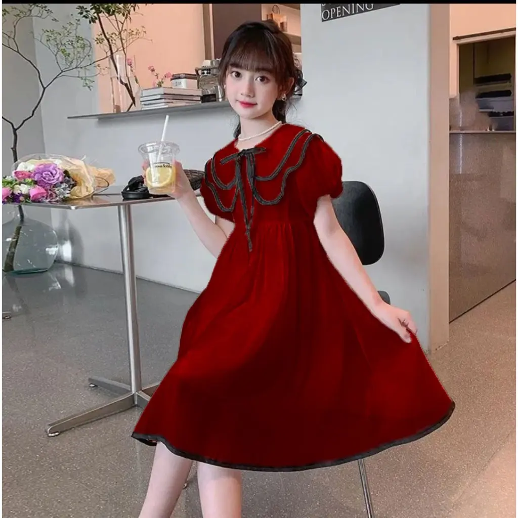 DRESS ANAK KOREA VICI/KOREA/TERBARU/ UMUR 5-10 TAHUN/BANGKOK/FASHION ANAK/KIDS FASHION