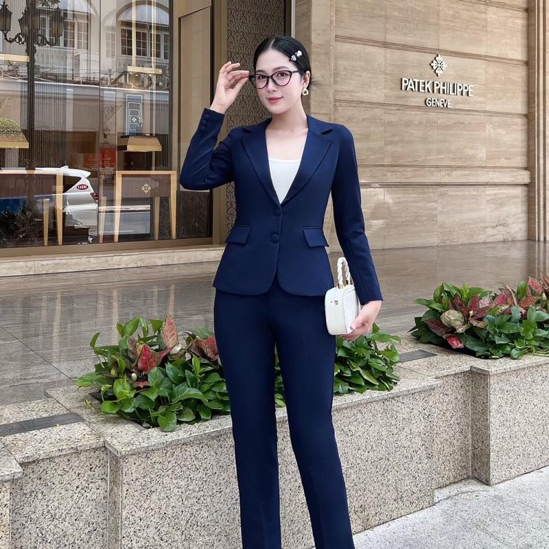  SET VEST PHOM VỪA TAY DÀI QUẦN TÂY ỐNG ĐỨNG CAO CẤP Top Nữ Áo 