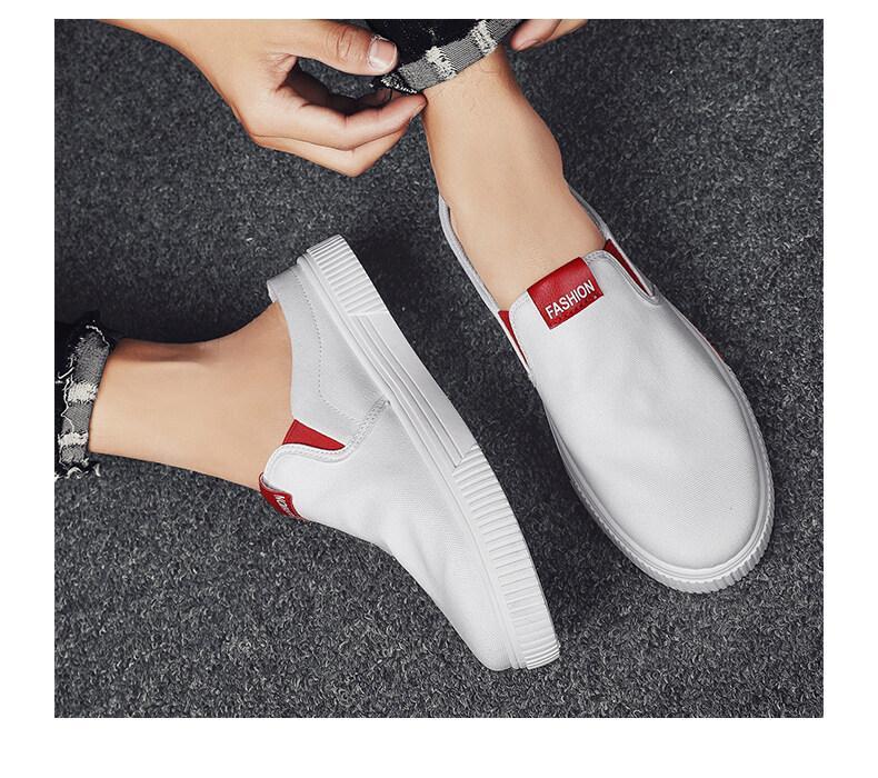 Product Introduction of 2023 New [COD] [Free Shipping] [Spot] Men's New Canvas Half Drag Low-Top Sneakers Casual Shoes Sports Canvas Shoes 26