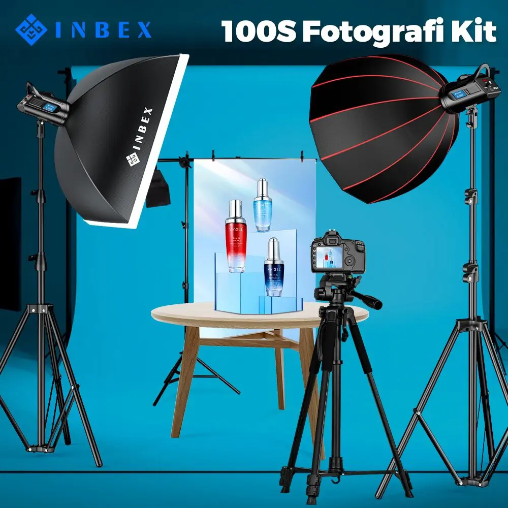【24H Shipping】【Warranty 1-YEAR 】【COD】INBEX 100S Lampu Live Streaming Konten Kreator Foto Studio Lighting with LED Display Softbox Light