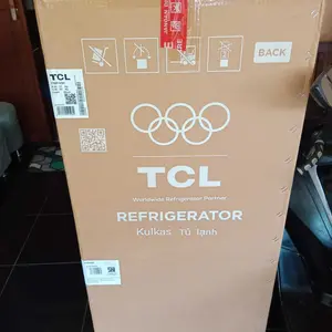 TCL Kulkas 2 Pintu (F130-A50) -- Kapasitas 118L - Rak Freezer Terpisah - 3D Surround Cooling -  Adjustable shelves - Low Noise 39dB - Metal Panel