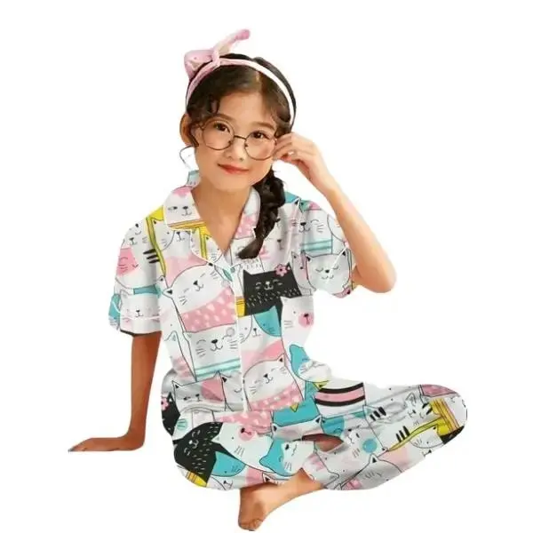 Baju Tidur Piyama Anak Perempuan 3-10 tahun/ Motip Terbaru BTS 21 2