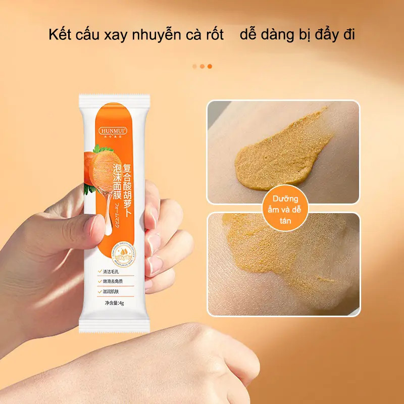 Mặt Nạ Bọt Bơ Axit Tổng Hợp, YINBA, Mặt Nạ Bọt Cà Rốt Axit Phức Hợp, Kiểm Soát Dầu, Loại Bỏ Mụn Đầu Đen, Làm Sạch Lỗ Chân Lông, Mặt Nạ Chăm Sóc Da Thanh Lọc Da, HUNMUI 7