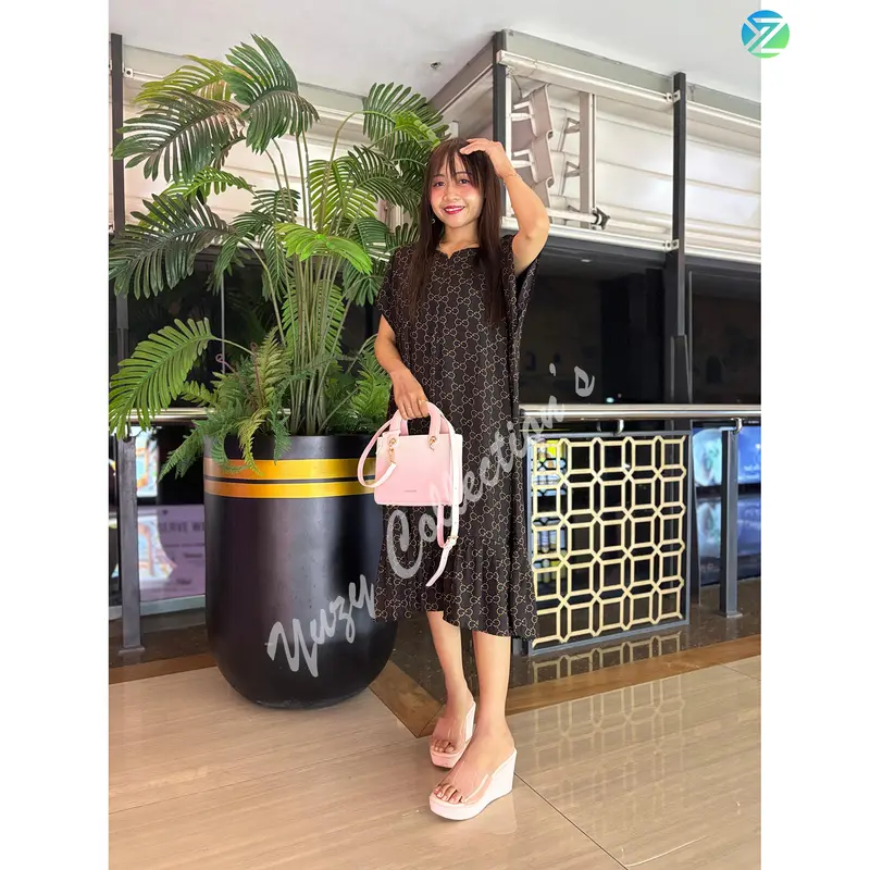 [Lestari x Yuzy] Exclusive daster rufle mama muda busui LD 115 PB 100 bumil bahan rayon viscose selutut Dress Wanita Ruffle Lembut Nyaman Dewasa Ibu Pendek Tidur Menyusui 3