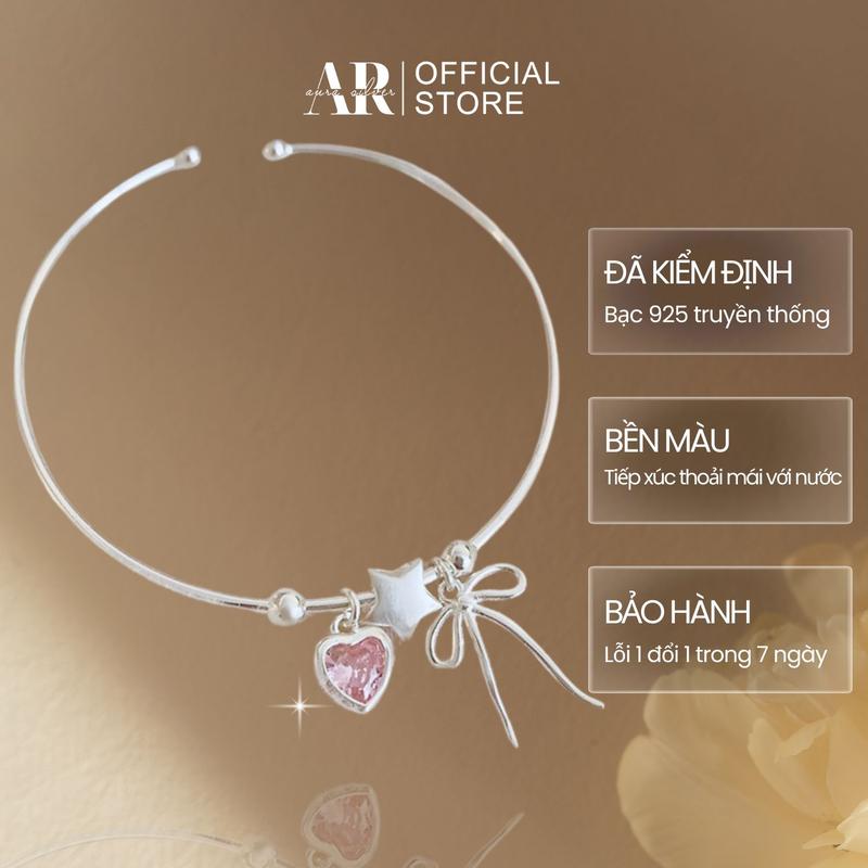 Vòng tay kiềng nữ bạc 925 lắc tay charm Rita-Aura Silver-LT39