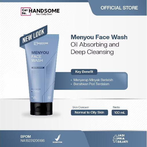 [readystock]Menyou Facial Wash 100 ml Mencerahkan dengan Myristic Acid & Butylene Glycol untuk Kulit Lebih Kencang