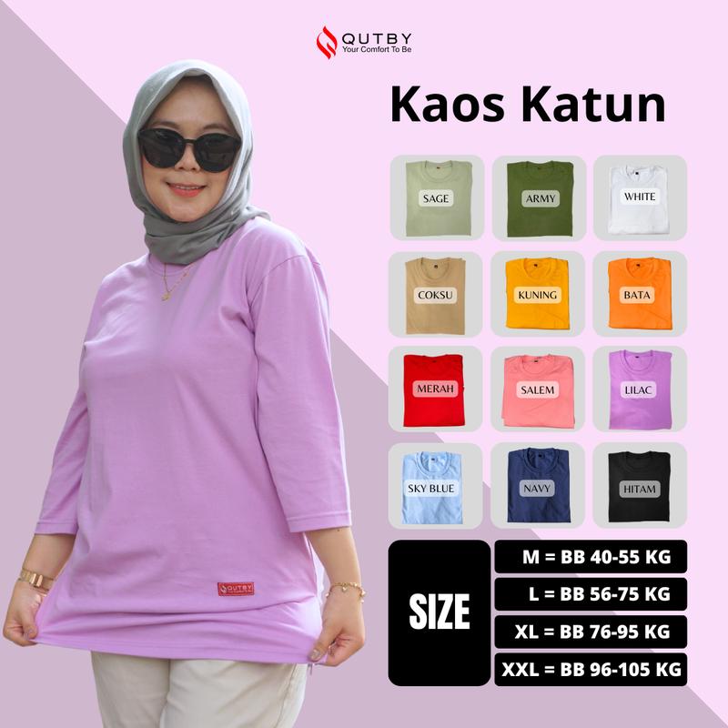 QUTBY - Kaos Polos Wanita Jumbo Katun Combed Premium 24s 6