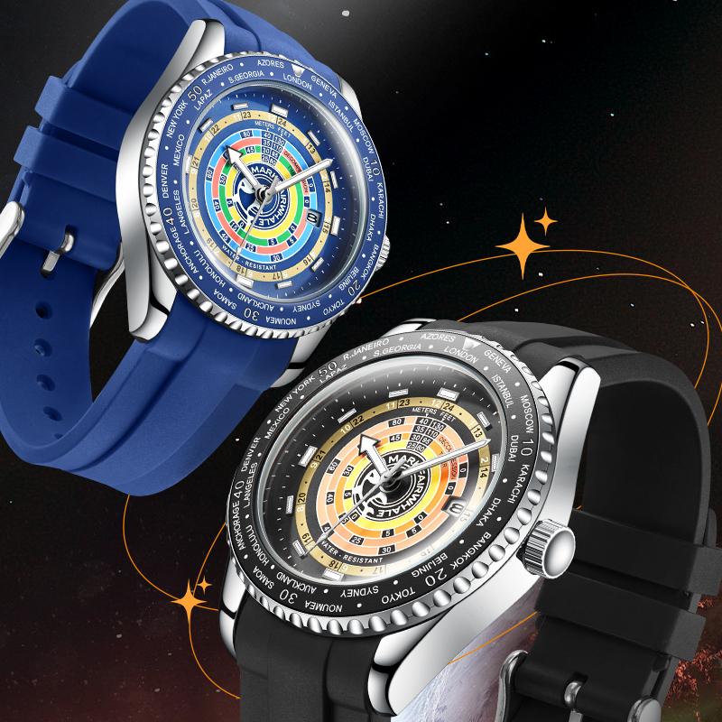 Đồng Hồ Thạch Anh Nam, Mark Fairwhale, Thời Trang, Thể Thao, Không Thấm Nước, Dạ Quang, Đa Chức Năng, Đồng Hồ Bấm Giờ, 5930