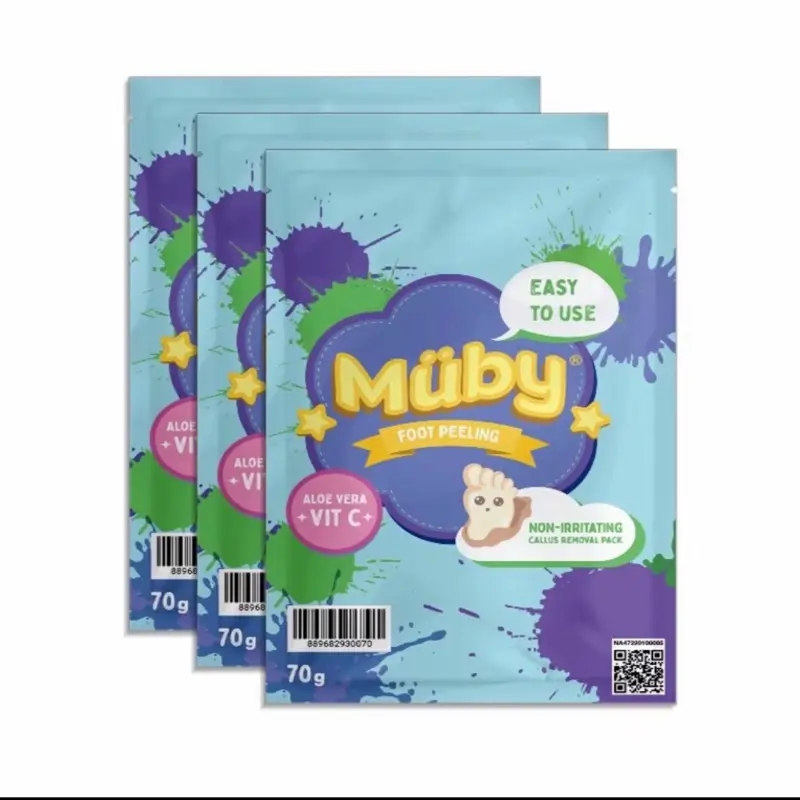3 muby foot peeling kelupas mengeksfoliasi didiamkan tumit pecah-pecah