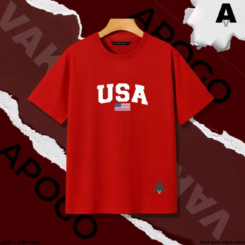 APOGO Kaos Distro Lengan Pendek Tag USA Bahan Cotton 20s Bisa COD Paket Jualan Baju 1
