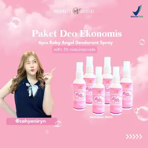 Misonells Paket Deo Ekonomis (ISI 6PCS)   Deodorant Baby Angel Anti Antiperspiran 60ml with Niacinamide Mencerahkan Menghilang Bau Badan
