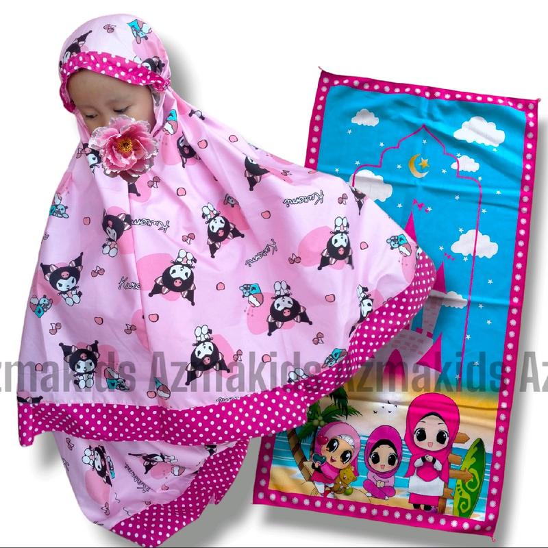 SET MUKENA SEJADAH ANAK - MUKENA SAJADAH ANAK 6-9TH Muslim Motif Setelan 3