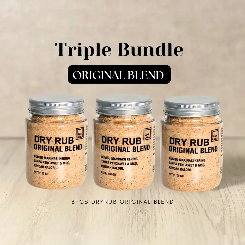 Leanlab Bumbu Masak Dry Rub Triple Bundle 100g x3 (Original/Cajun) - Cocok untuk Daging Ayam, Sapi, Ikan, dan Tempe - Bawang, Masakan 2