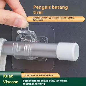 Kait Batang TiraiPengikat Penjepit Batang TiraiTidak Ada Klem PukulanKait Lengket Batang Teleskopik Batang Teleskopik