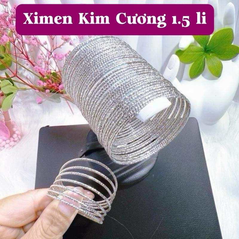 Vòng tay XIMEN CHẠM VÁT KIM CƯƠNG 1,5li. Mua 4 bộ tặng 1 bộ. Chạm vát sáng bóng. Bộ 7 cái vòng nông chui . Chất liệu inox cao cấp không đen ko ngứa. Ni từ 38 đến 60 người đeo từ 8kg đến dưới 70kg.