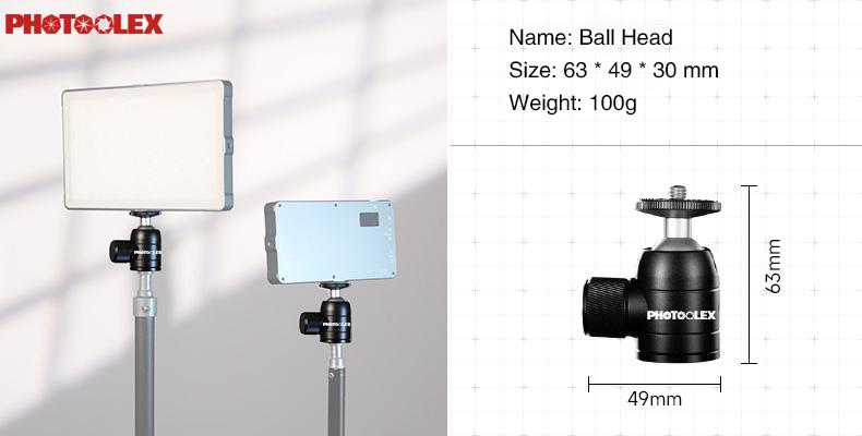 PHOTOOLEX Tripod Lampu Aluminium Lipat 1.85m + Gimbal Pro 3 Axis Stabilizer  ｜Tracking Pintar｜Anti Goyang｜Stabil & Ringan｜Untuk Live Streaming & Video