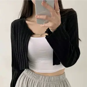 Bery - Moly Cardi / Cardigan Knit Hornet / Atasan Crop Rantai / DIANA KNIT CHAIN CARDIGAN HORNET KNIT ASLI / Cardigan Korean Style / Cardigan Rajut Panjang Knitwear / Audya baju  crop kaos  crop Wanita Sweater Santai Rib Top Garis