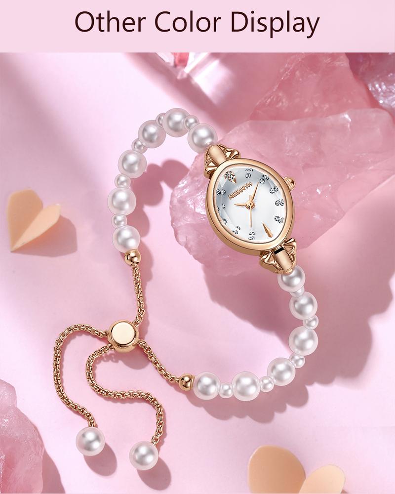 Product Introduction of REBIRTH Jam Tangan Wanita Gelang Anti Air Original Korea Elgant Model Tali Mutiara Jam Tangan Cewek   REL0136 12