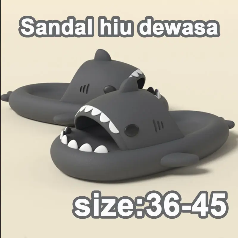 Komin Sandal Hiu Unisex Korean Sendal Hiu Karet Anti Slip Casual Sandal Cewek Elastic Empuk Sendal Hiu Viral Ringan Import Size 36-45