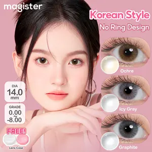 [COD&NO RING] Magister Softlens Mata Minus (0.00 s/d -8.00) Softlens Grey Diameter 14.00mm Lensa Kontak Soflens Murah Lensa Warna 1 pasang Wajah Contact Lens 6 bulan